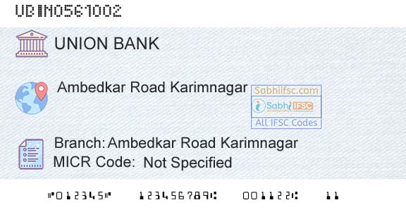 Union Bank Of India Ambedkar Road KarimnagarBranch 