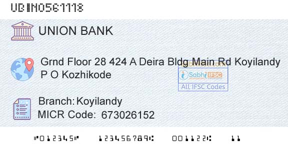 Union Bank Of India KoyilandyBranch 