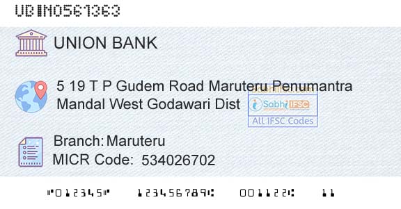 Union Bank Of India MaruteruBranch 
