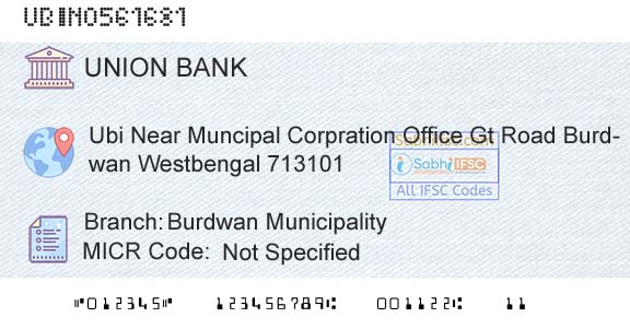 Union Bank Of India Burdwan MunicipalityBranch 