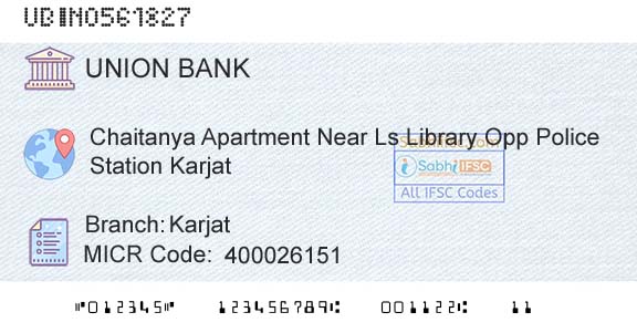 Union Bank Of India KarjatBranch 