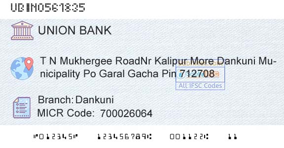 Union Bank Of India DankuniBranch 