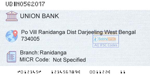 Union Bank Of India RanidangaBranch 
