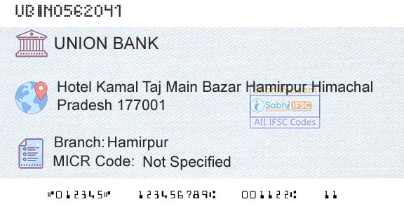 Union Bank Of India HamirpurBranch 
