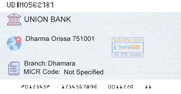 Union Bank Of India DhamaraBranch 