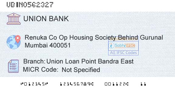 Union Bank Of India Union Loan Point Bandra EastBranch 