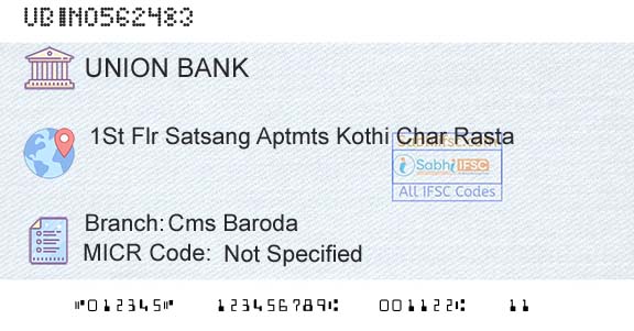 Union Bank Of India Cms BarodaBranch 