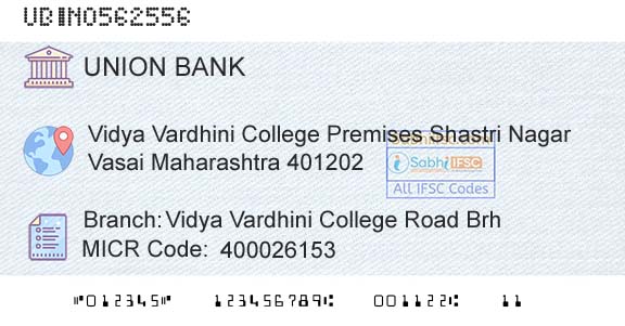Union Bank Of India Vidya Vardhini College Road BrhBranch 
