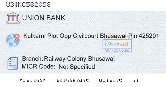 Union Bank Of India Railway Colony BhusawalBranch 