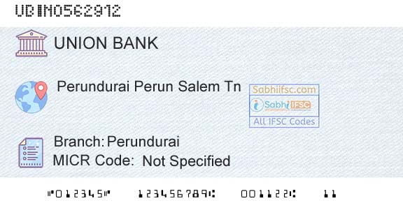 Union Bank Of India PerunduraiBranch 