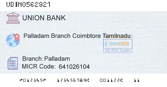 Union Bank Of India PalladamBranch 