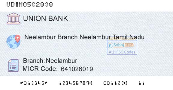 Union Bank Of India NeelamburBranch 