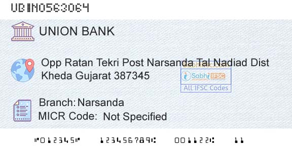 Union Bank Of India NarsandaBranch 