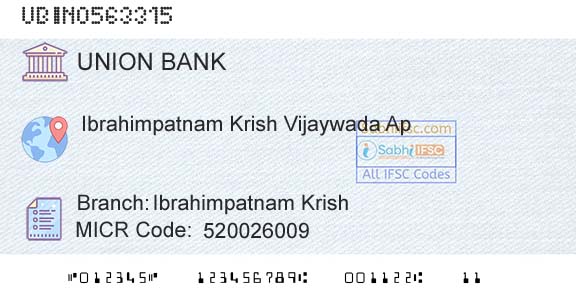 Union Bank Of India Ibrahimpatnam Krish Branch 