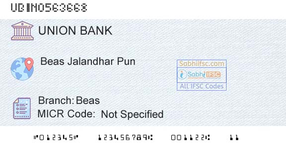 Union Bank Of India BeasBranch 
