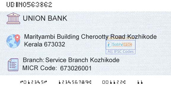 Union Bank Of India Service Branch KozhikodeBranch 