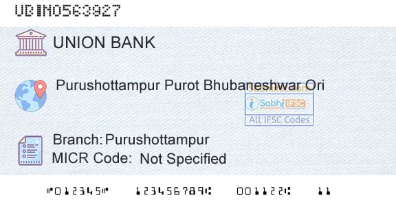 Union Bank Of India PurushottampurBranch 