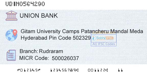 Union Bank Of India RudraramBranch 