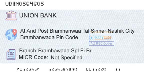 Union Bank Of India Bramhawada Spl Fi Br Branch 