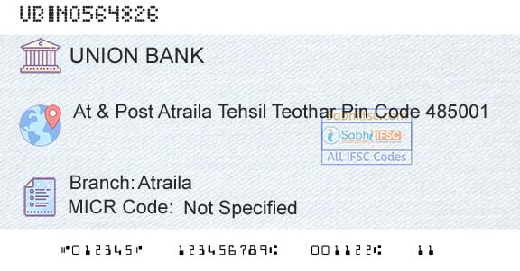 Union Bank Of India AtrailaBranch 