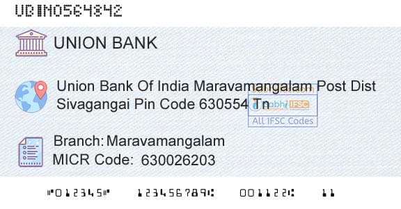 Union Bank Of India MaravamangalamBranch 