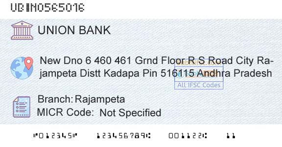 Union Bank Of India RajampetaBranch 