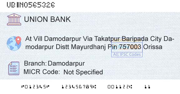 Union Bank Of India DamodarpurBranch 