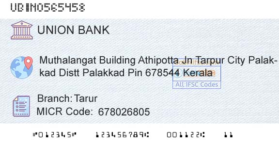 Union Bank Of India TarurBranch 