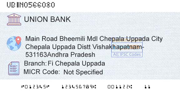 Union Bank Of India Fi Chepala UppadaBranch 
