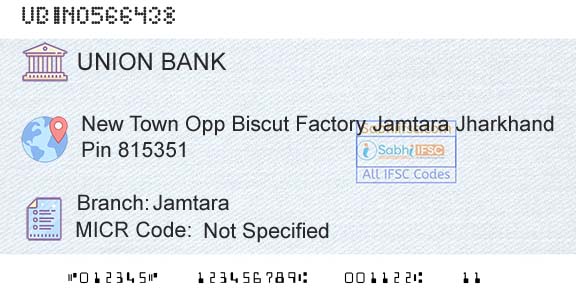 Union Bank Of India JamtaraBranch 