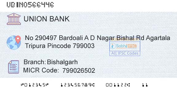 Union Bank Of India BishalgarhBranch 