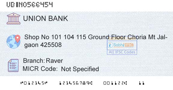 Union Bank Of India RaverBranch 