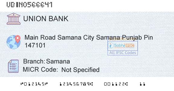 Union Bank Of India SamanaBranch 