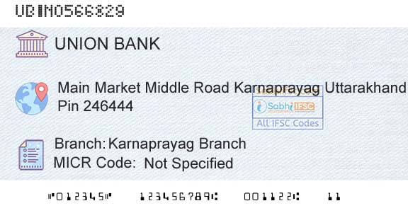 Union Bank Of India Karnaprayag BranchBranch 