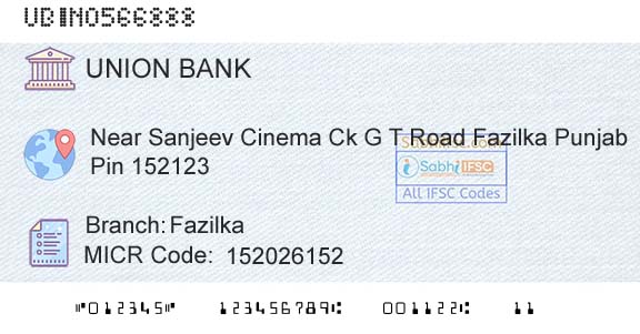 Union Bank Of India FazilkaBranch 