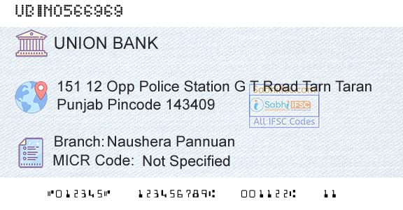 Union Bank Of India Naushera PannuanBranch 