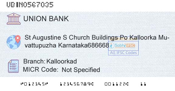 Union Bank Of India KalloorkadBranch 