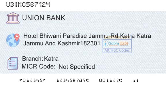 Union Bank Of India KatraBranch 