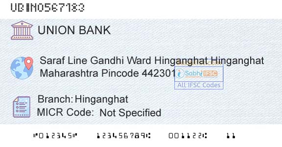 Union Bank Of India HinganghatBranch 