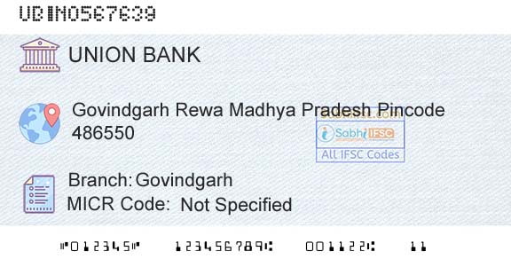 Union Bank Of India GovindgarhBranch 