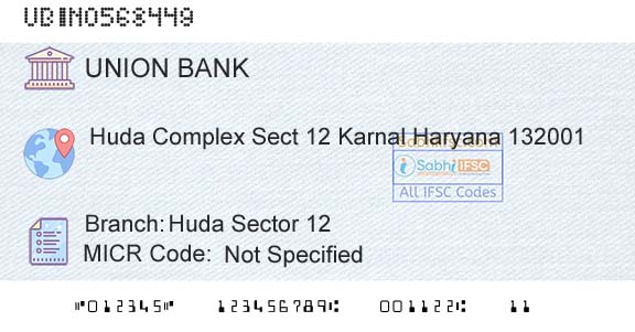 Union Bank Of India Huda Sector 12Branch 