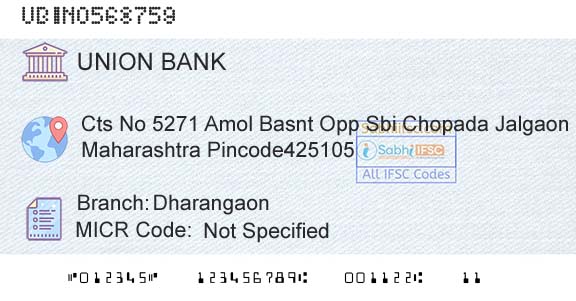 Union Bank Of India DharangaonBranch 