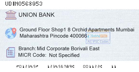 Union Bank Of India Mid Corporate Borivali EastBranch 