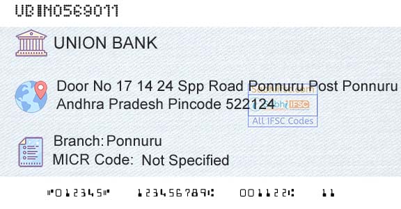 Union Bank Of India PonnuruBranch 