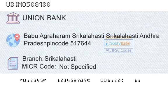 Union Bank Of India SrikalahastiBranch 