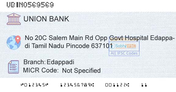 Union Bank Of India EdappadiBranch 