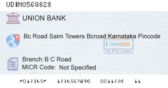 Union Bank Of India B C RoadBranch 