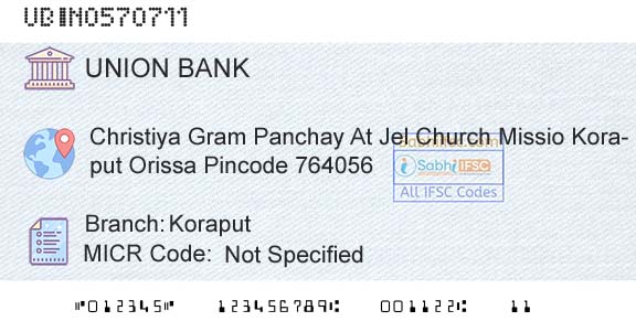 Union Bank Of India KoraputBranch 