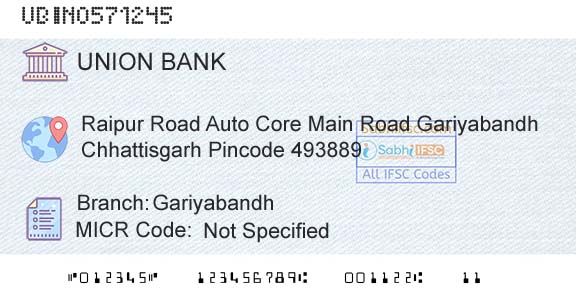 Union Bank Of India GariyabandhBranch 