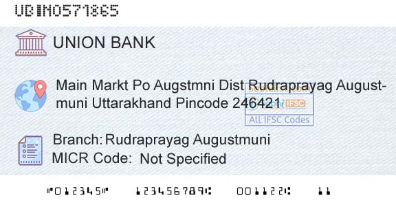 Union Bank Of India Rudraprayag AugustmuniBranch 
